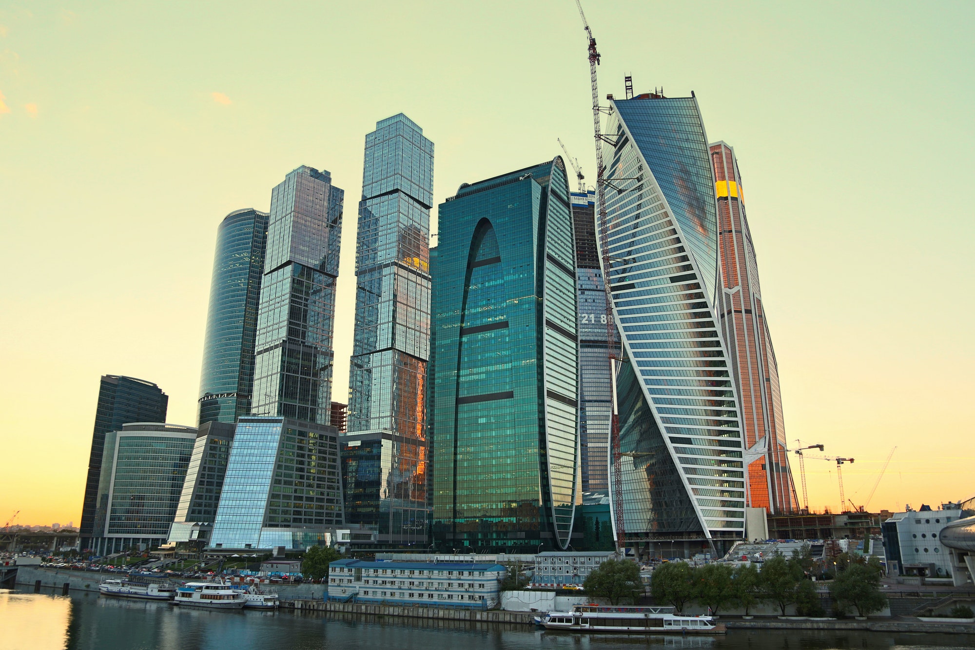 Moscow-city (Moscow International Business Center) at evening